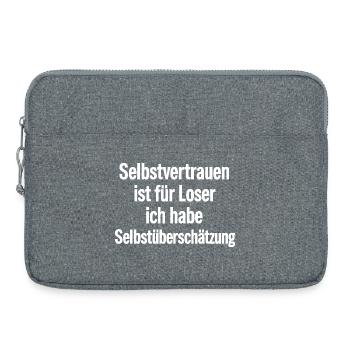Selbstüberschätzung ist mein Motto Selbstvertrauen - Laptoptasche 15" - Grau meliert - Vorne