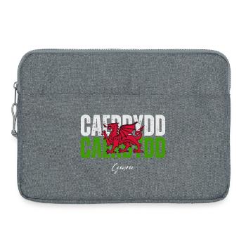 Cardiff, Wales, walisischer Stolz - Laptoptasche 15" - Grau meliert - Vorne