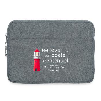 Leuchtturm Vlieland Krentenbol Spruch - Laptoptasche 15" - Grau meliert - Vorne