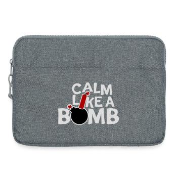 Calme comme une bombe Paradoxe Ironie Humour Blague explosive - Sacoche pour ordinateur portable 15 pouces - gris chiné - Devant