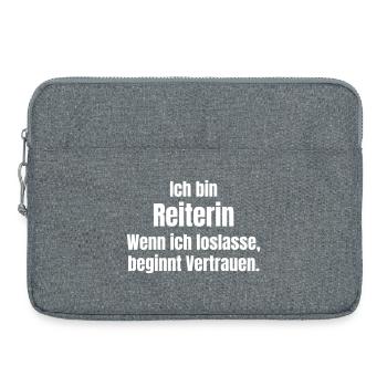 Ich bin Reiterin Vertrauen Loslassen - Laptoptasche 15" - Grau meliert - Vorne