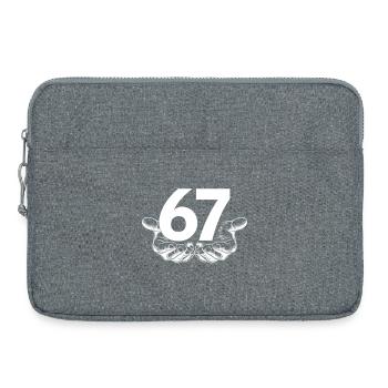 Six Seven 6 7 Meme Fun Design mit Händen - Laptoptasche 15" - Grau meliert - Vorne