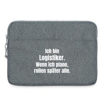 Ich bin Logistiker: Planung rollt voraus - Laptoptasche 15" - Grau meliert - Vorne
