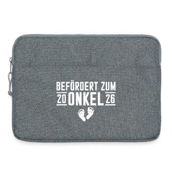 Baby Shower promu au rang d’oncle 2026 - Sacoche pour ordinateur portable 15 pouces - gris chiné - Devant