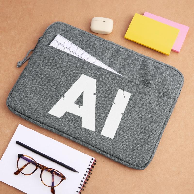 AI Artificial Intelligence Text Grunge Vector Laptop bag 15"