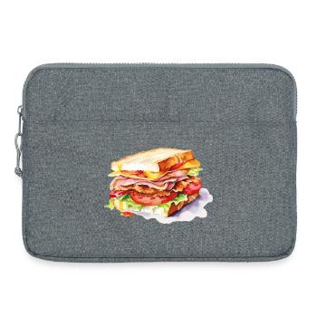  Sandwich Illustration - Laptoptasche 15" - Grau meliert - Vorne