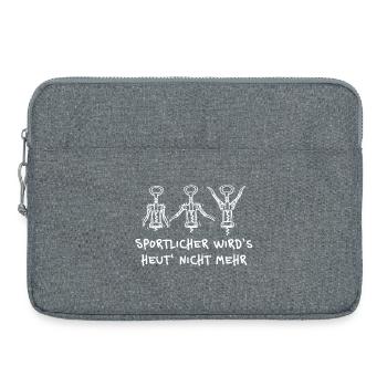 Corkscrew Workout – Funny Beer Saying - Laptop bag 15" - heather grey - Front