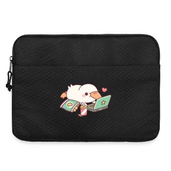 Un canard mignon qui se détend avec un ordinateur portable et des chips - Sacoche pour ordinateur portable 15 pouces - noir - Devant