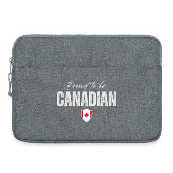 Fier d’être Canadien, fabriqué au Canada - Sacoche pour ordinateur portable 15 pouces - gris chiné - Devant