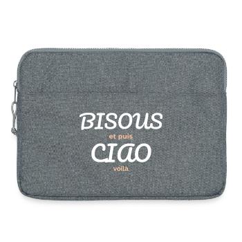 Bisous et Puis Ciao - Sacoche pour ordinateur portable 15 pouces - gris chiné - Devant