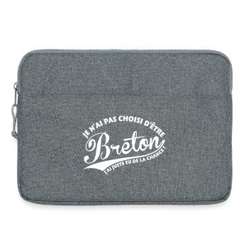 Breton chanceux - Sacoche pour ordinateur portable 15 pouces - gris chiné - Devant