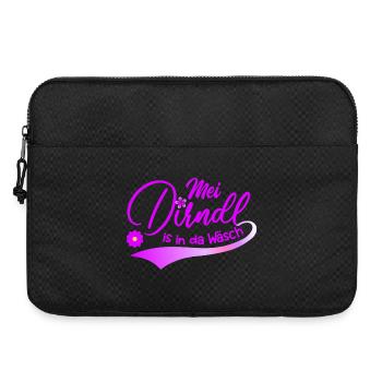 Mei Dirndl is in da Wäsch Trachtenshirt Madl - Laptoptasche 15" - Schwarz - Vorne