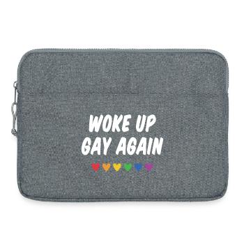 Réveillé à nouveau gay - Mois de la fierté - Sacoche pour ordinateur portable 15 pouces - gris chiné - Devant