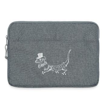 Gecko Deluxe avec chapeau et noeud papillon - Sacoche pour ordinateur portable 15 pouces - gris chiné - Devant