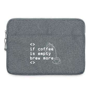 Kaffee Code Spruch Mehr Brühen - Laptoptasche 15" - Grau meliert - Vorne
