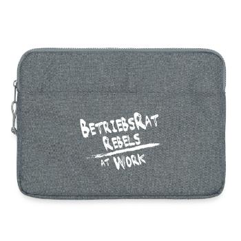 Betriebsrat rebels weiss für schwarzen Hintergrund - Laptoptasche 15" - Grau meliert - Vorne