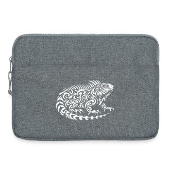 Iguane tribal - Sacoche pour ordinateur portable 15 pouces - gris chiné - Devant