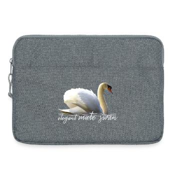 Cygne élégant dans un paysage d'eau calme - Sacoche pour ordinateur portable 15 pouces - gris chiné - Devant