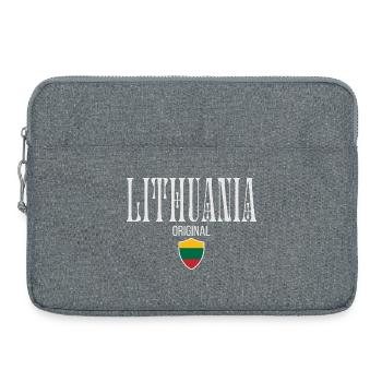 Litauische Flagge, litauischer Stolz - Laptoptasche 15" - Grau meliert - Vorne