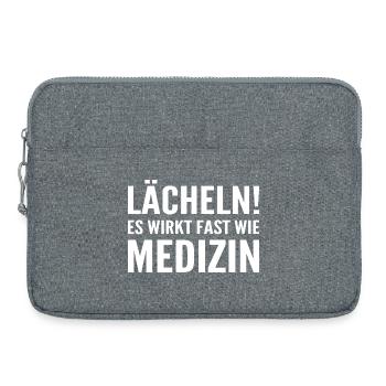 Smile! It almost acts like medicine - Laptop bag 15" - heather grey - Front