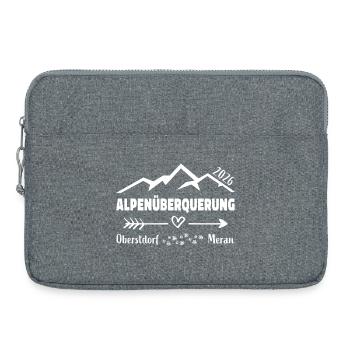 Alpenüberquerung 2026 E5 Oberstdorf Meran - Laptoptasche 15" - Grau meliert - Vorne