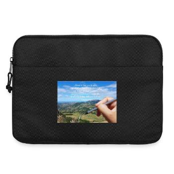 Himmlisches Schöpfungszitat Landschaft - Laptoptasche 15" - Schwarz - Vorne