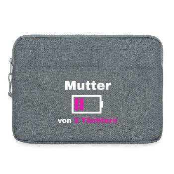 Mutter Tochter Spruch Stolz Mama 2 Kinder Geschenk - Laptoptasche 15" - Grau meliert - Vorne