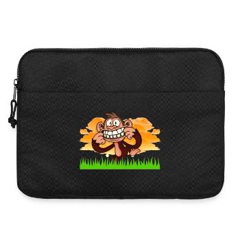 Funny Grinning Monkey Retro Cartoon Jungle Art - Laptoptasche 15" - Schwarz - Vorne