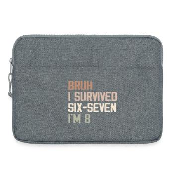 8th Birthday Design – Finally Eight Years Old - Laptop bag 15" - heather grey - Front