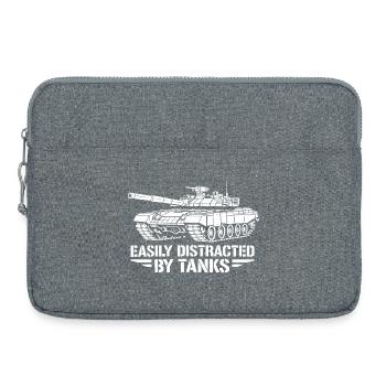Easily Distracted by Tanks Funny Military Tanker - Laptop bag 15" - heather grey - Front