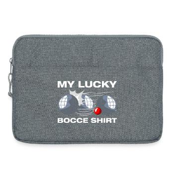 My lucky bocce petanque boules player - Laptop bag 15" - heather grey - Front