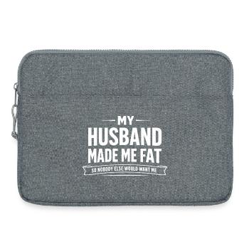 Mon mari m’a rendue grosse femme drôle en disant - Sacoche pour ordinateur portable 15 pouces - gris chiné - Devant