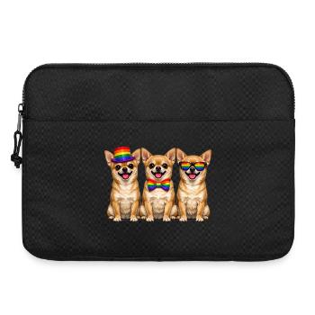 3 Chihuahuas Pride Hunde Regenbogen-Farben LGBTQ - Laptoptasche 15" - Schwarz - Vorne