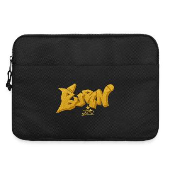 Design de graffiti BANG aux paillettes dorées - Sacoche pour ordinateur portable 15 pouces - noir - Devant