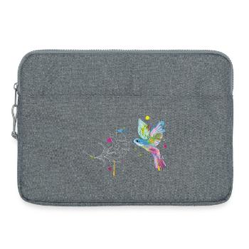 Un colibri et une fleur - Sacoche pour ordinateur portable 15 pouces - gris chiné - Devant