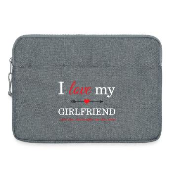 J'aime ma copine - Sacoche pour ordinateur portable 15 pouces - gris chiné - Devant