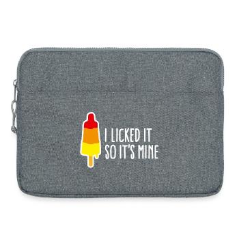 I licked it so it's mine licking popsicle ice - Laptop bag 15" - heather grey - Front