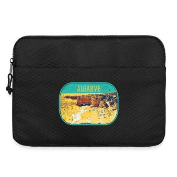 Retro-Abzeichen, Algarve Portugal, Strand Sommersonne - Laptoptasche 15" - Schwarz - Vorne