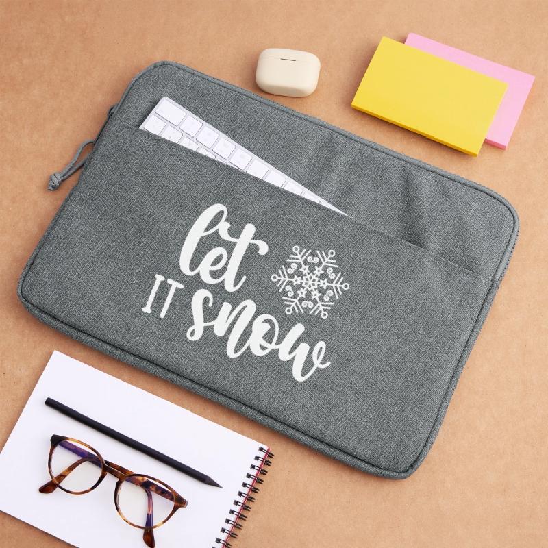 Winter Snowflake Script Typography Laptop bag 15"