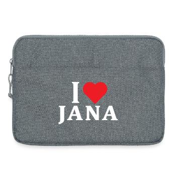 t-shirt J’aime Jana idée cadeau t-shirt - Sacoche pour ordinateur portable 15 pouces - gris chiné - Devant