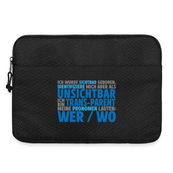 Unsichtbar Transparent Wer Wo | Farben änderbar - Laptoptasche 15" - Schwarz - Vorne