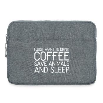 I just want to drink coffee funny shirt - Laptop bag 15" - heather grey - Front