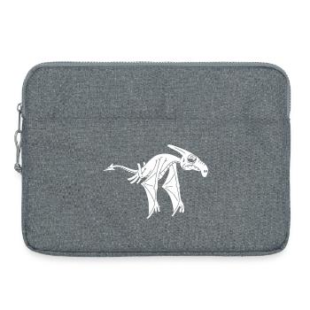 Weißer fliegender Dinosaurier - Laptoptasche 15" - Grau meliert - Vorne