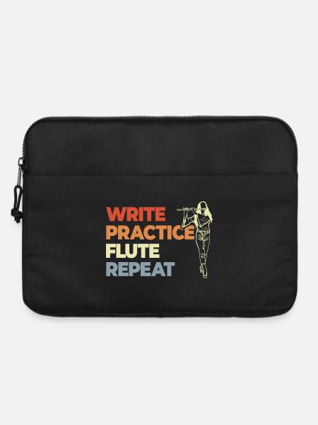 Write Practice Flute Repeat - Laptoptasche 15" - Schwarz