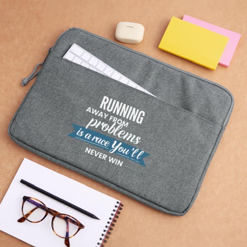Fleeing from problems is not a solution Laptop bag 15"