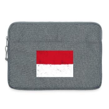 Drapeau de Monaco - Sacoche pour ordinateur portable 15 pouces - gris chiné - Devant