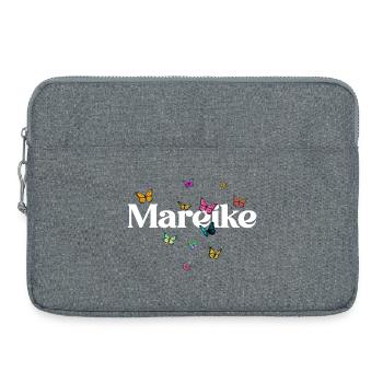 Schöner Mädchenname MAREIKE mit Schmetterlingen  - Laptoptasche 15" - Grau meliert - Vorne