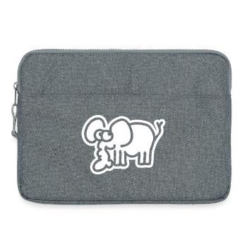 Petit éléphant - Motif d’animal de bande dessinée safari mignon - Sacoche pour ordinateur portable 15 pouces - gris chiné - Devant