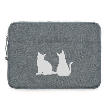 Katzen Rücken an Rücken Design - Laptoptasche 15" - Grau meliert - Vorne