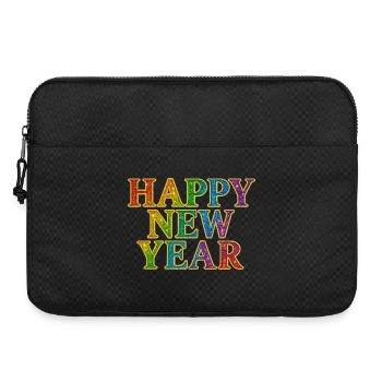 Frohes Neujahr Glitter Regenbogen Silvester - Laptoptasche 15" - Schwarz - Vorne